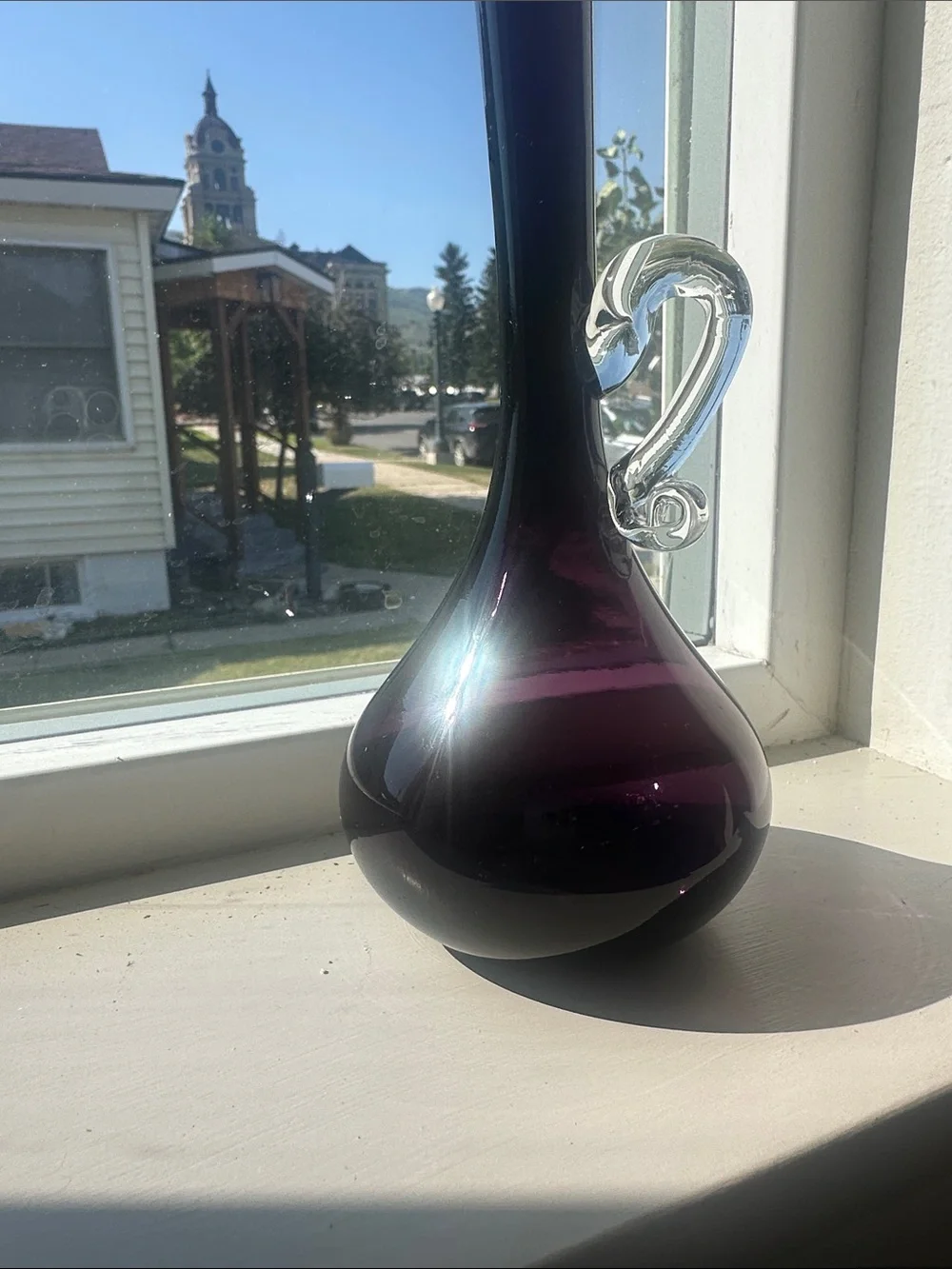 Vintage MCM Amethyst Art Vase - 12”